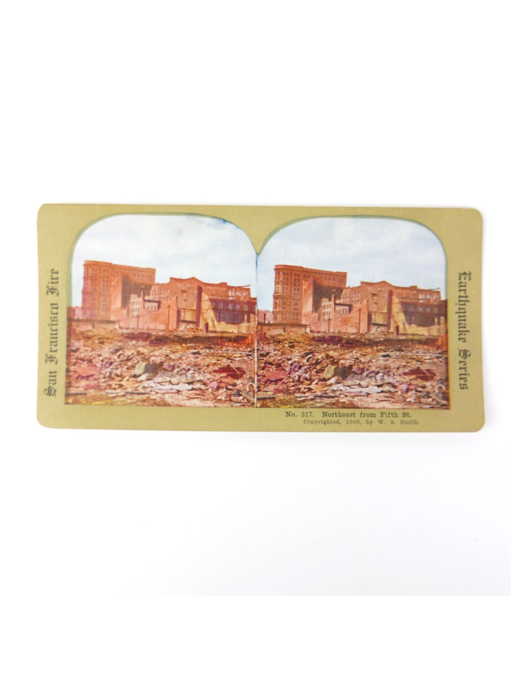 1906 San Francisco Earthquake Fire Stereoview Northeast From 5th St 317 WS Smith
